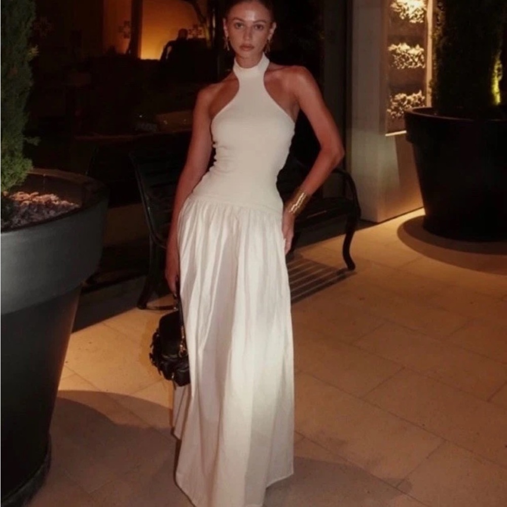 Zara halter neck, midi dress open back